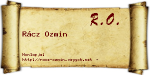 Rácz Ozmin névjegykártya